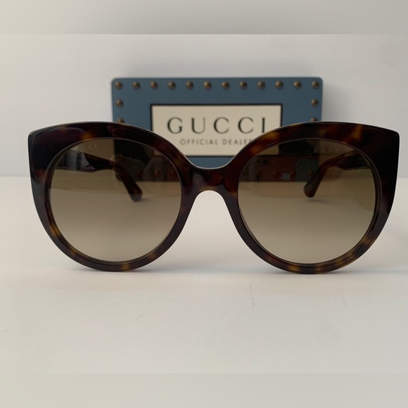 Gucci GG0325S 002 Women Cat-eye Sunglasses in Havana Frame W/brown Gradient Lens - Picture 10 of 14